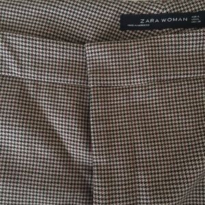 Brown houndstooth zara dress pants